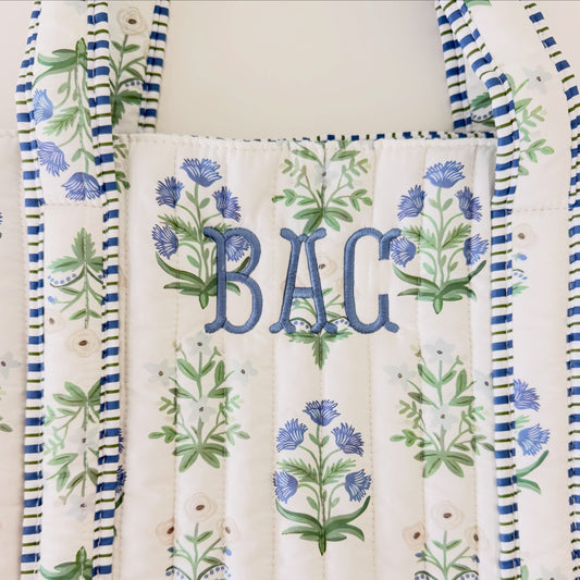 Blue Floral Tote