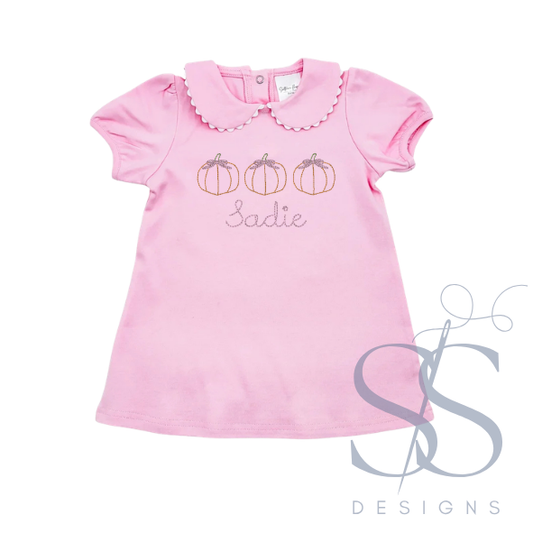 Girls Peter Pan Collar Dress - Fall