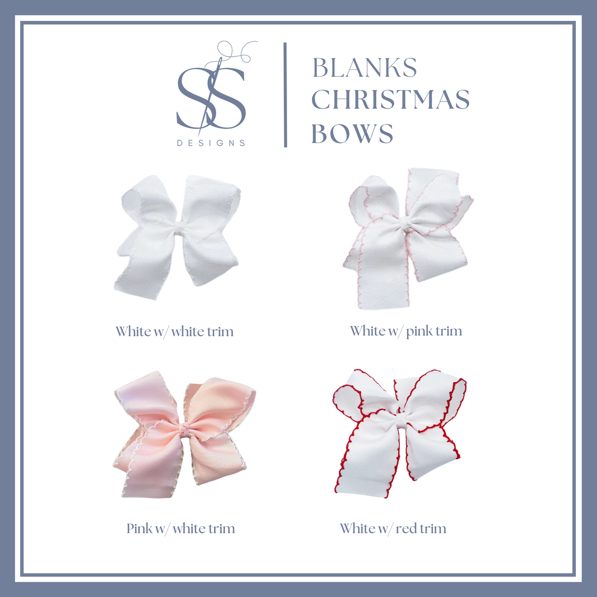 Girls Embroidered Bow - Christmas
