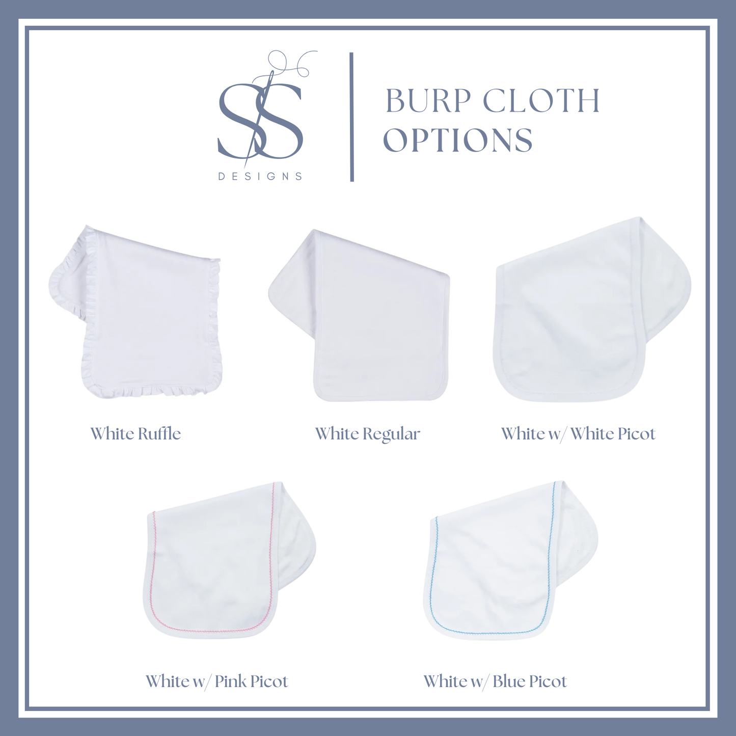 Embroidered Burp Cloths