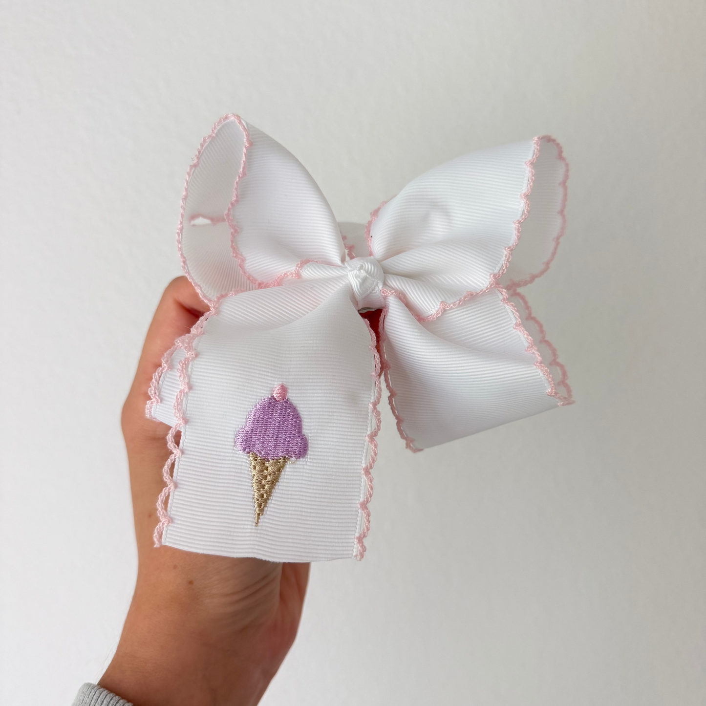 Girls Embroidered Bow - Small