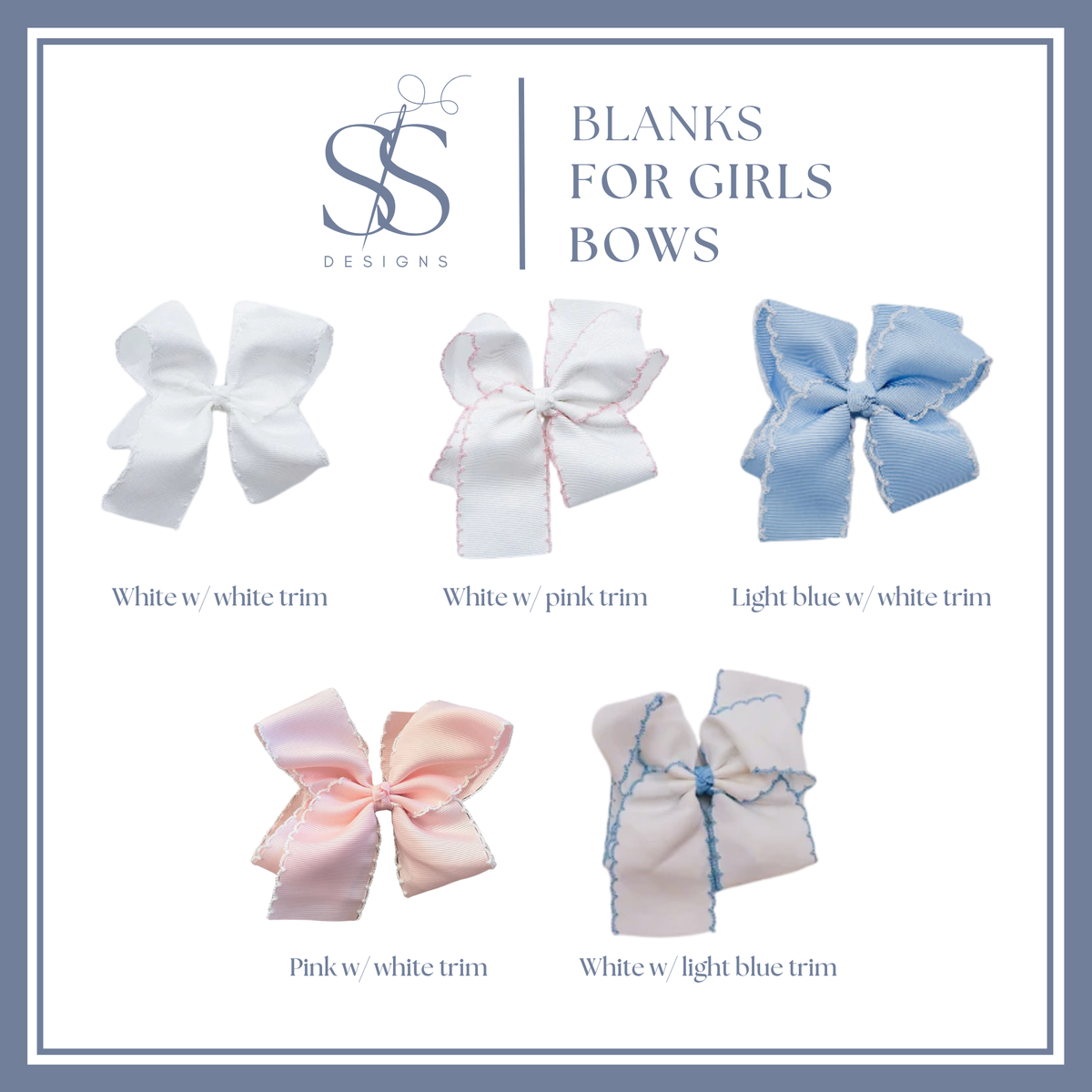 Girls Embroidered Bow - Large