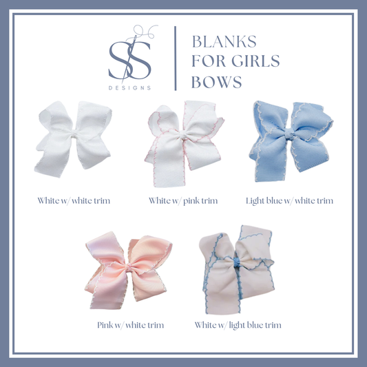 Girls Embroidered Bow - Large