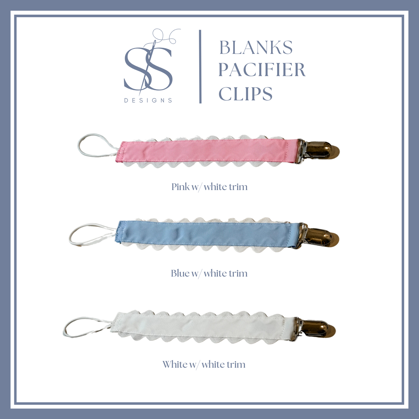 Embroidered Pacifier Clip