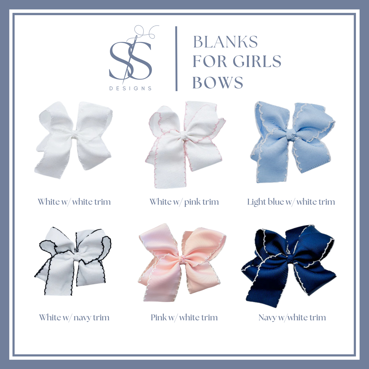 Girls Embroidered Bow - Small