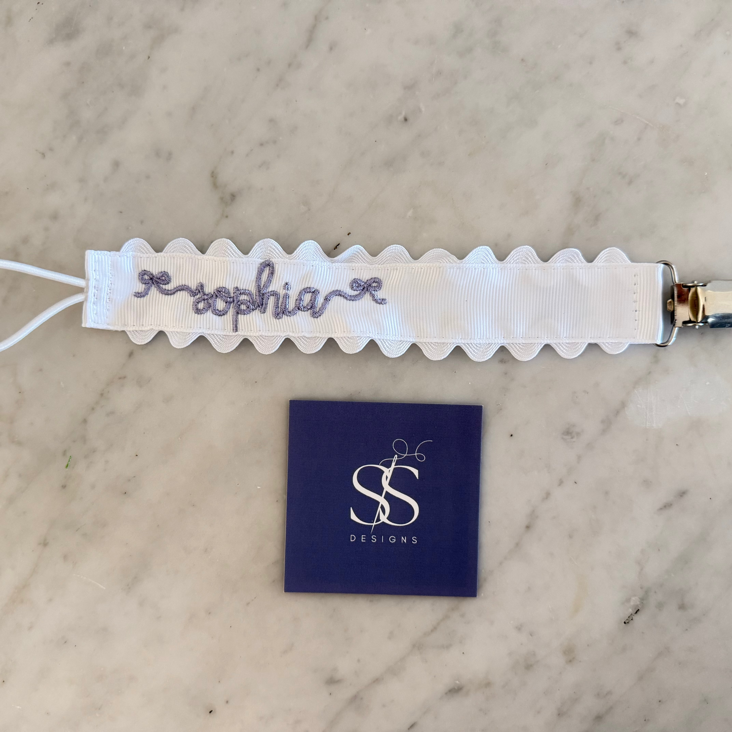 Embroidered Pacifier Clip